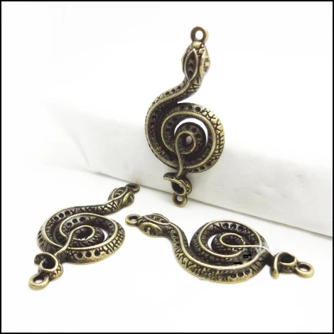 

5pcs Snake Charms Pendant Connectors Bracelets Necklaces Anklet Brooch Accessories for Wholesale Craft Jewelry Making DIY