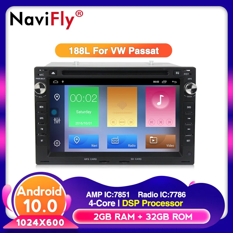 Navifly 4G wifi Android10 DSP RDS 32G rom 2G ram автомобильный Радио мультимедиа для Volkswagen Sharan T4 Passat B5