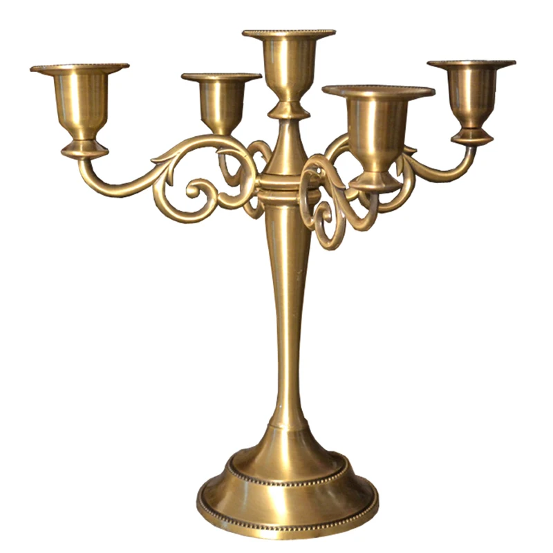 Скандинавский подсвечник бронзовая металлическая романтическая пятиголовая