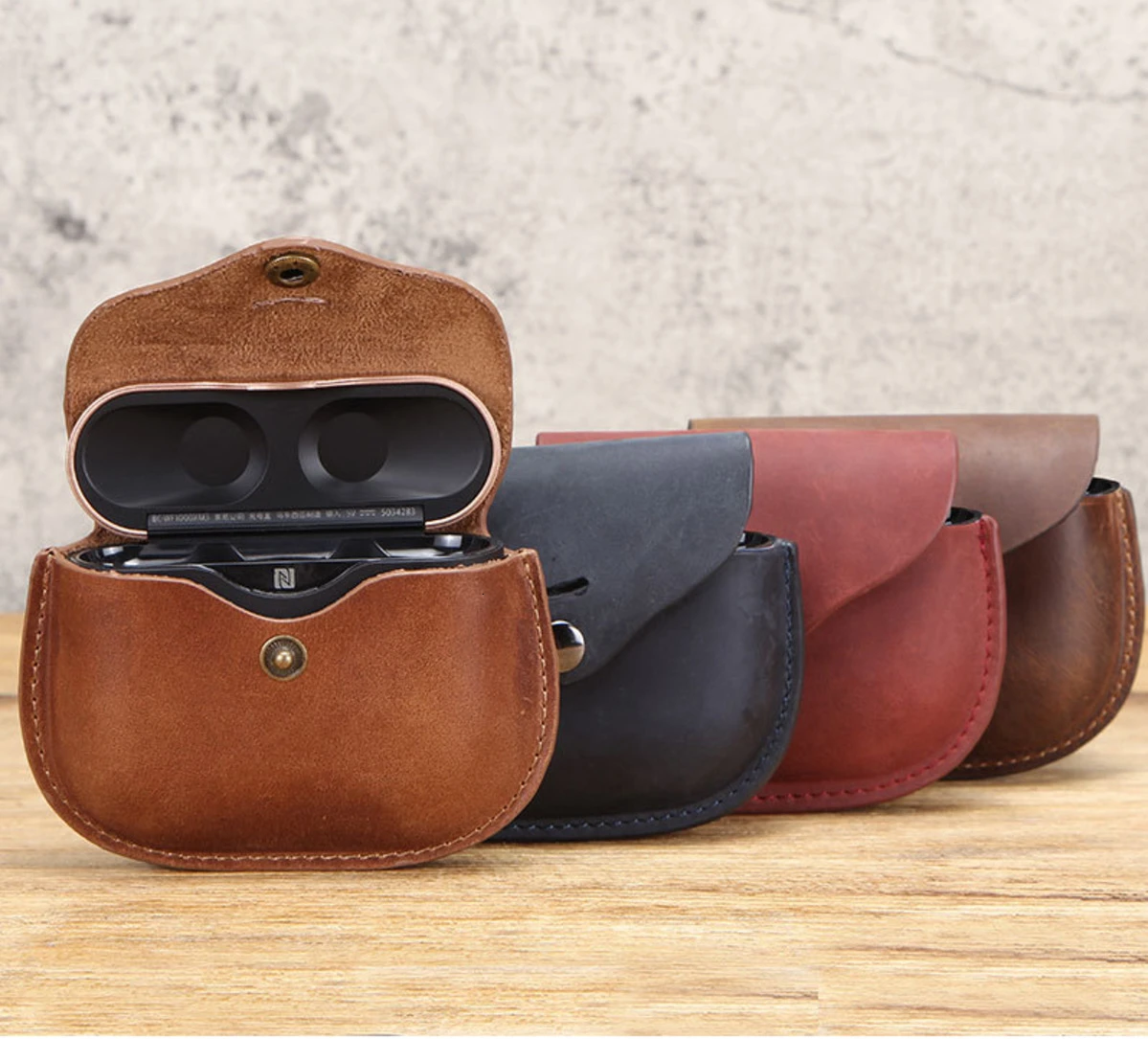 Подходит для sony гарнитура Wf 1000xm3 защитная оболочка Италия Crazy Horse Hide Беспроводная