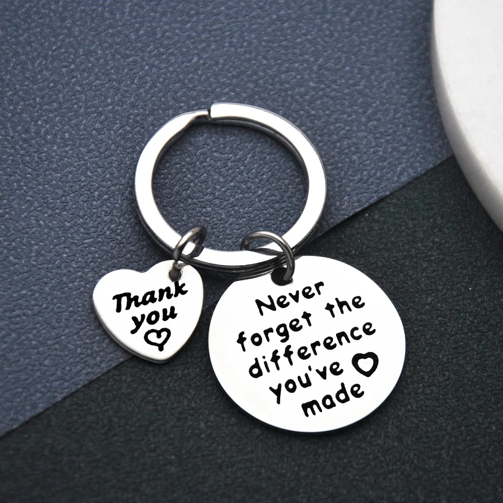 

Metal Keychain Retirements Thanksgiving Day Gifts For Coworker Friends -Never Forget The Difference You'Ve Made