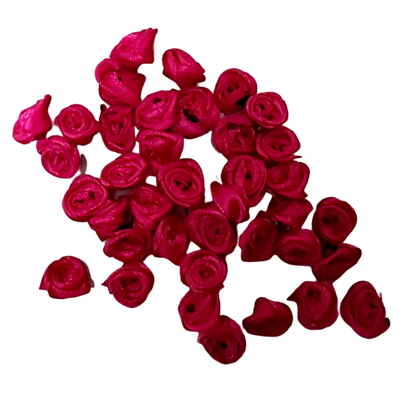HL 100 шт. ручная работа фуксия лента розы цветы Свадебная декорация рукоделие