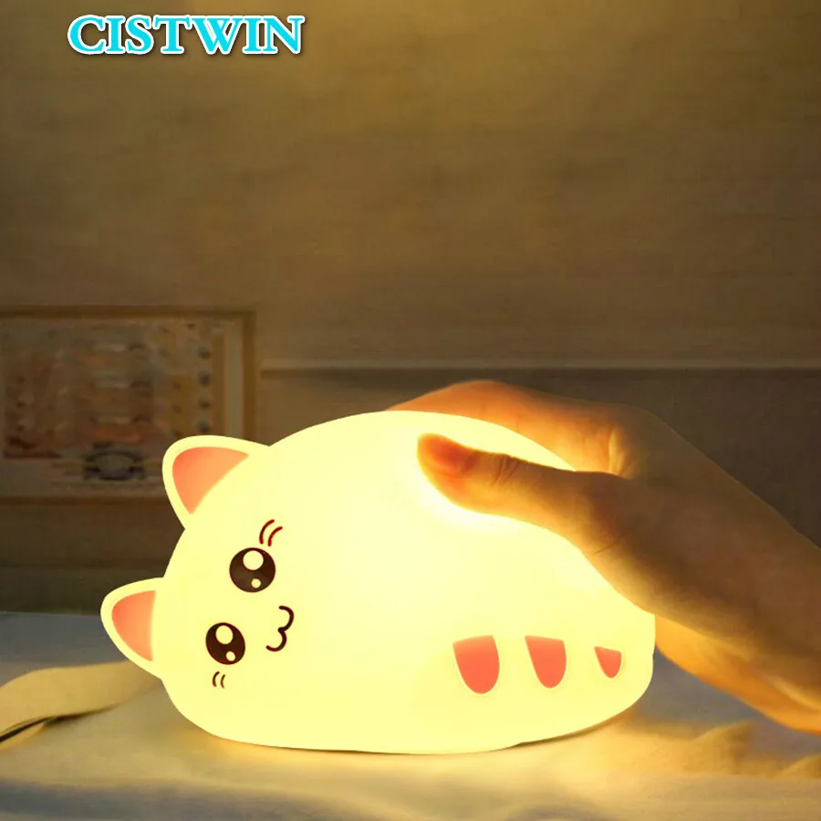 Светодиодная лампа с питанием от usb мягкий силиконовый ночник мягким дыханием в