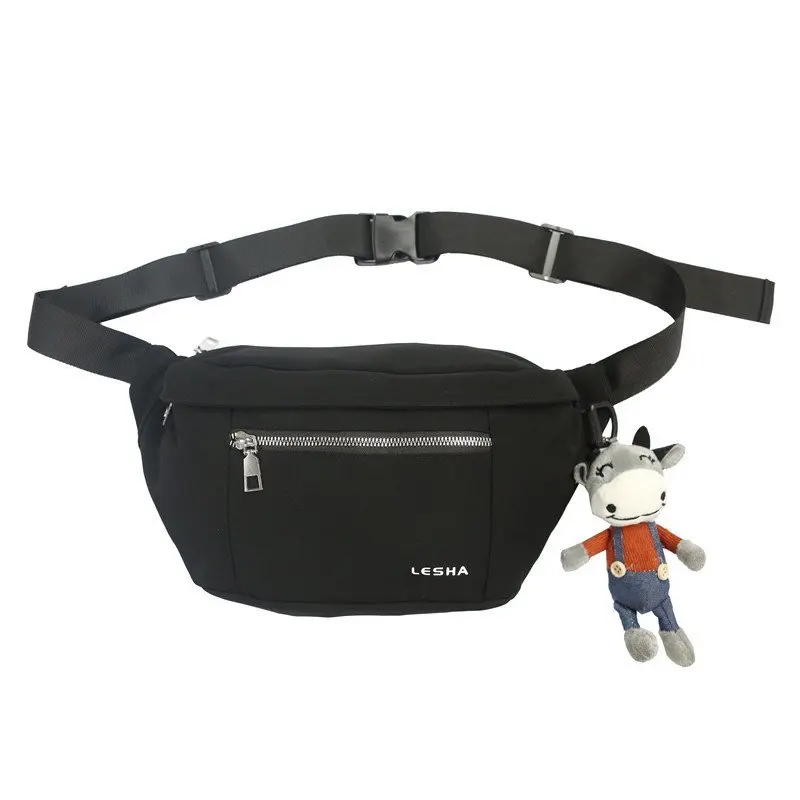 

Bags Style High-Capacity Street Men Chest Black Waist Bag Nylon Waterproof Short Trip Bag Crossbody Pouch Cycling Belt Pack