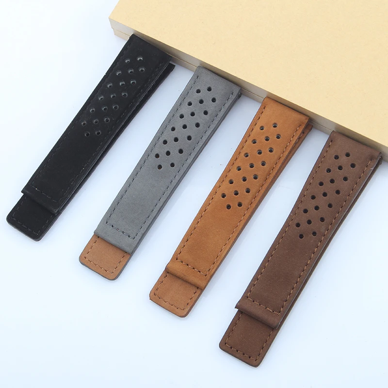 Натуральная кожа черный серый коричневый 22 мм для влюбленных кожаный ремешок