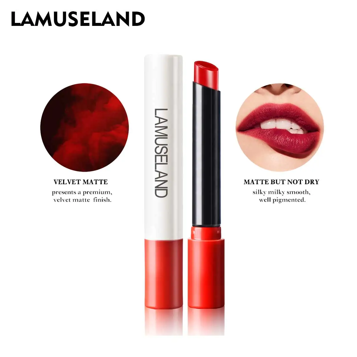 

Red Matte Lipstick Lips Makeup Waterproof Long Lasting Lip Tint Korean Women Moisturize Matte Nude Lipstick Cosmetic