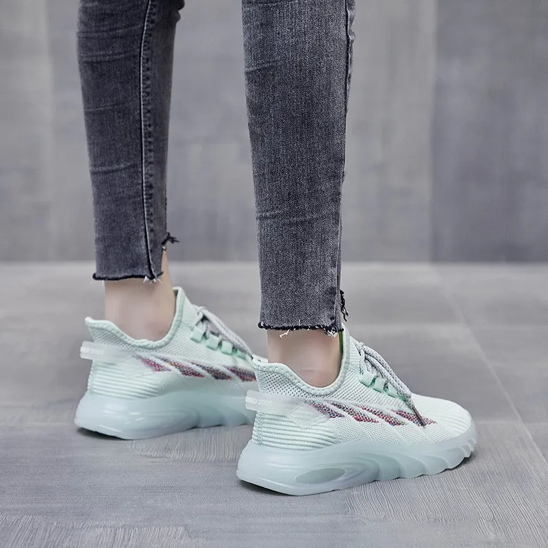 

2021 new fashion Korean women's shoes breathable mesh white sports shoes women's spring flat casual shoes walking outdoor