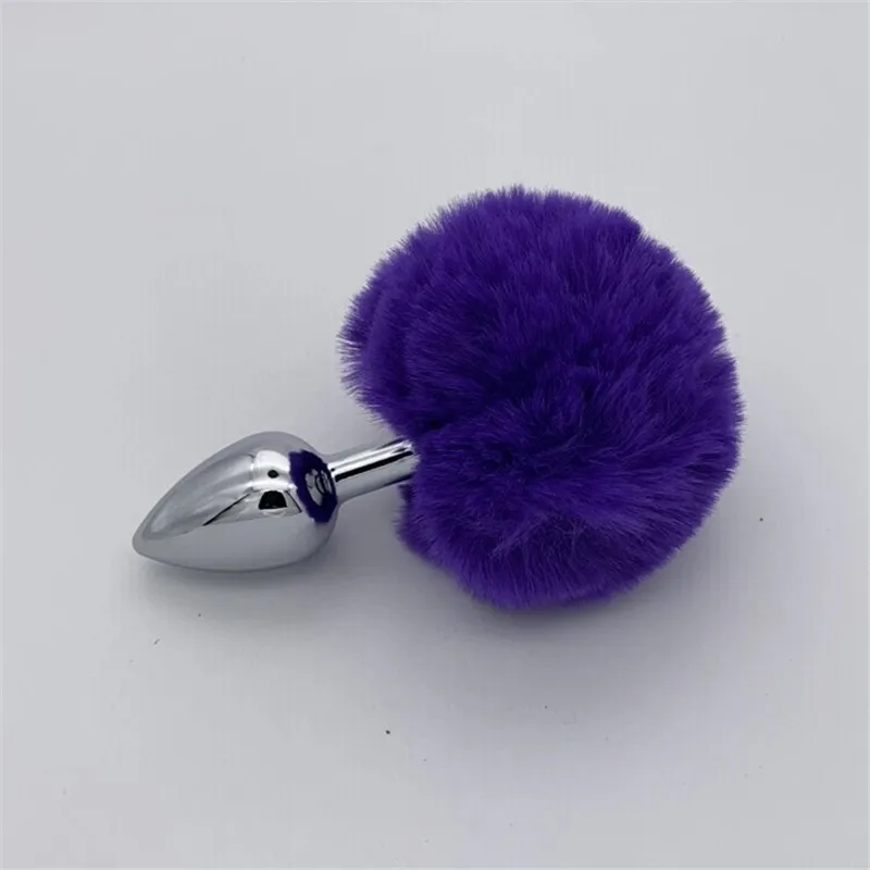 Dark Purple Костюмы для косплея Реквизит Кролик хвост из нержавеющей стали для взрослых дневник Анальная пробка стимуляция двора половой стимулятор игрушки для мастурбации - Цвет: Dark Purple