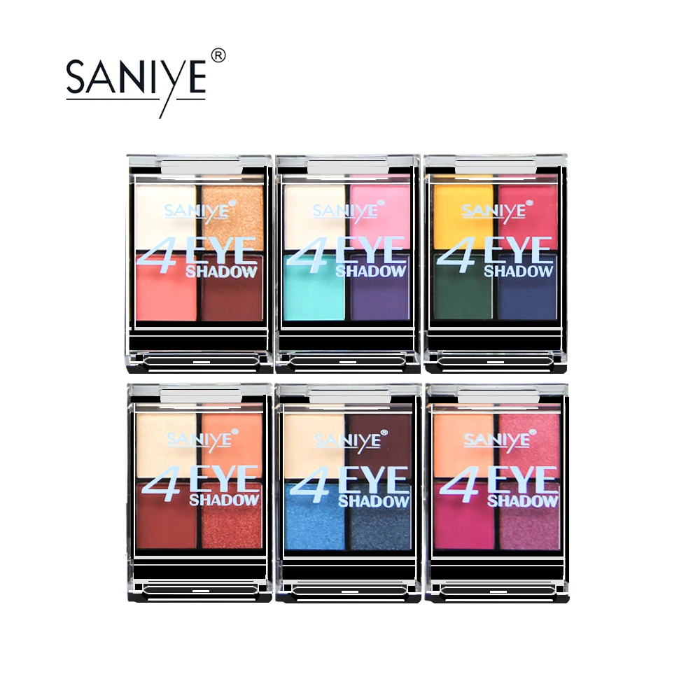 SANIYE 4 цвета мини палитра теней для век портативный набор макияжа глаз коробка с