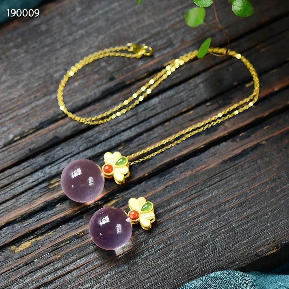

Natural Pink Rose Quartz Star Light Round Sphere Ball Pendant 18mm Necklace Mozambique Women Men Heart Love Jewelry AAAAA
