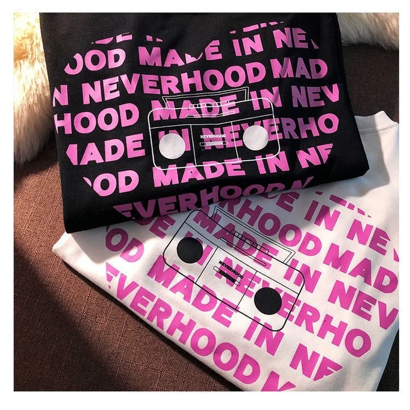 

2021 New Spring Summer Round Neck Long sleeve Tops Men and Women Casual Couples Oversized Streetwear Women Tshirts Tops