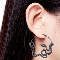 trendy vintage snake shape dangle earrings for women girl design retro drop earrings cute fashion big object earring jewelry