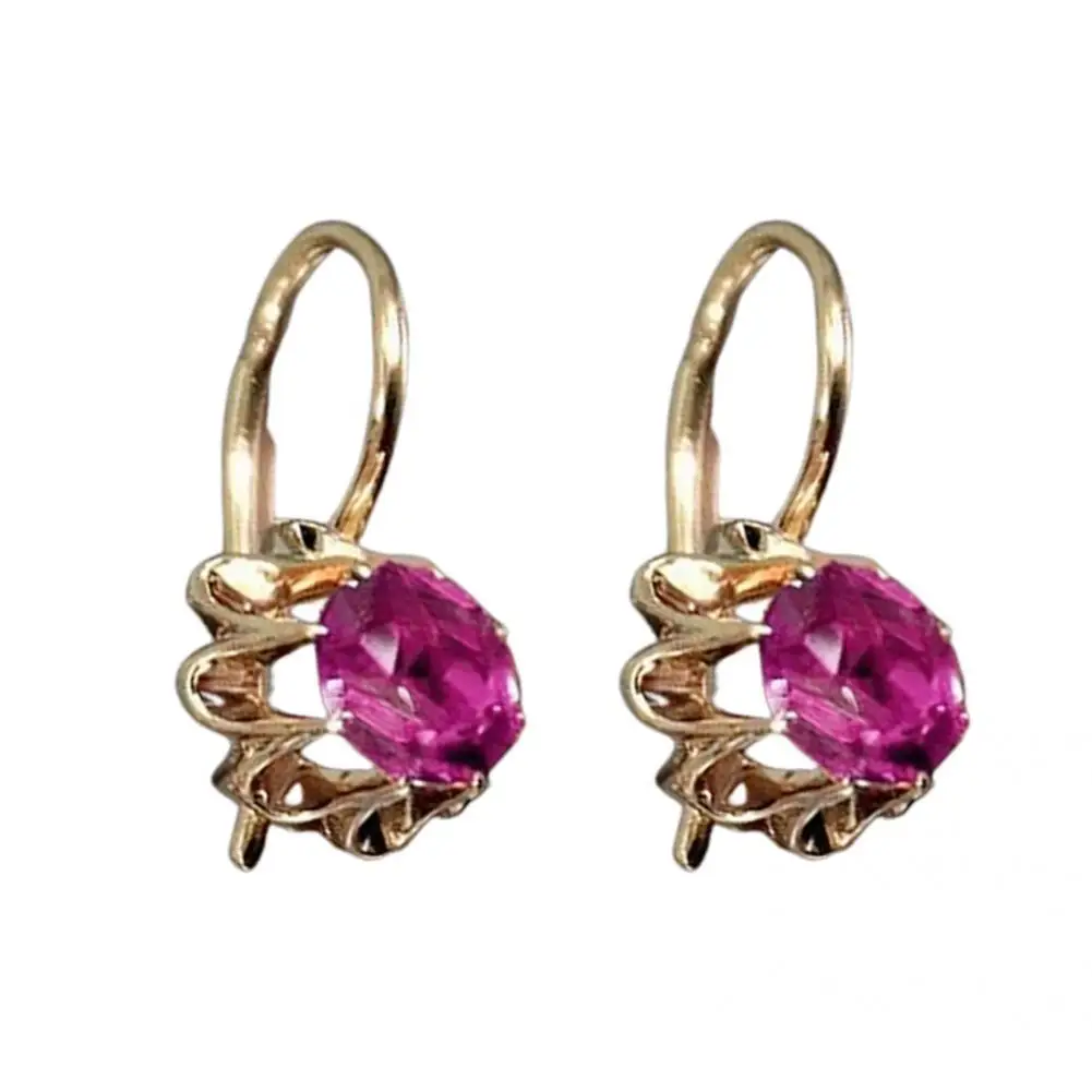 

Chic 1 Pair Charming Inlaid Decor Hook Dangle Earrings Women Fashion Earrings Faux Diamond Ear Accessories