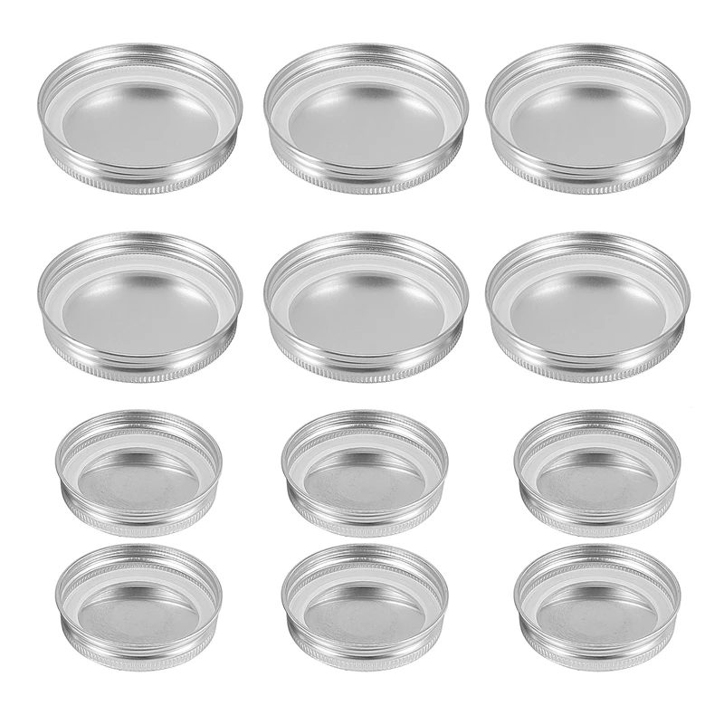 

12 Pieces Wide and Regular Stainless Steel Mason Canning Jar Lids Colored Flat Screw-Top Lids Leak Proof Canning Jar