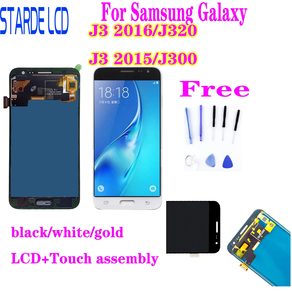 ЖК дисплей AAA + для Samsung Galaxy J3 2016 J320 J320F J320H с сенсорным экраном и дигитайзером в