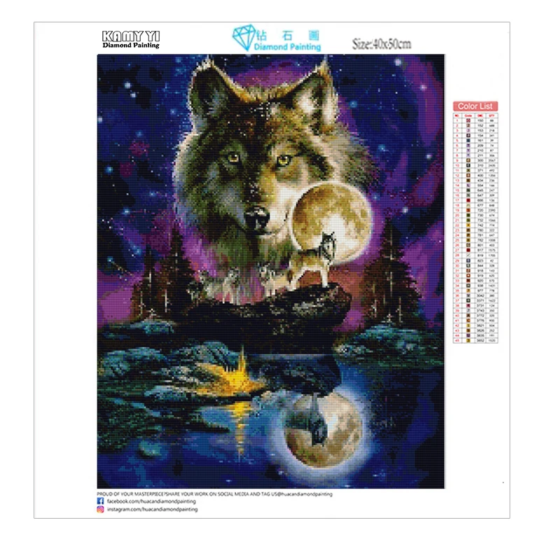 KAMY YI алмазная живопись волк животное 5D DIY Вышивка крестиком Мозаика картина
