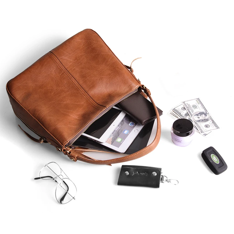 Women Leather Handbags Luxury Brand Bags Big High Capacity Tote Ladies Messenger Bag Vintage Shoulder Sac Femme 2019 Nouveau | Багаж и