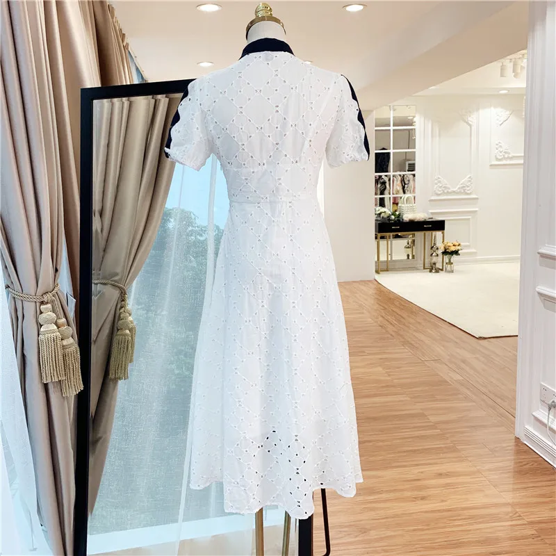 Летнее платье Новое поступление мода 2019 женское рубашка с короткими рукавами и