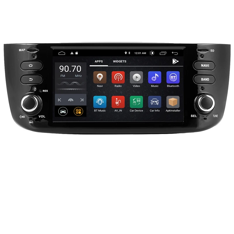 Автомобильный мультимедийный DVD-плеер 1Din Android 10 для Fiat/Linea/Punto evo 2012-2015 GPS-навигация