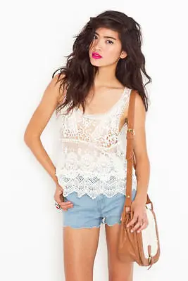 Женский летний богемный винтажный шикарный топ в стиле хиппи вязаный крючком