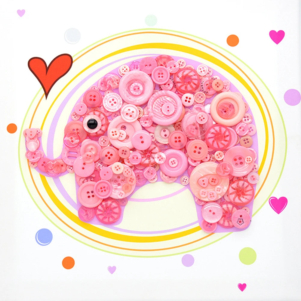 

Kids DIY Handmade Buttons Toy Mixed Sizes Resin Buttons For Craft Round Sewing Buttons Scrapbook DIY Home Decoration Accessories