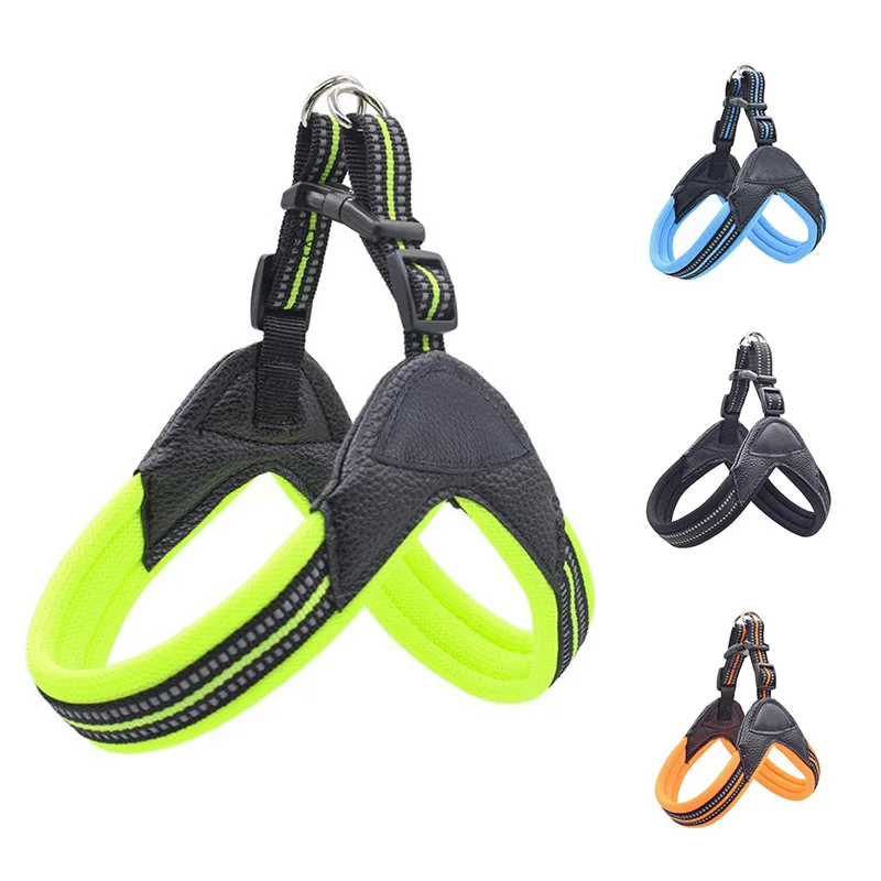 Улучшенная Роскошная нейлоновая Светоотражающая шлейка для собак дышащая
