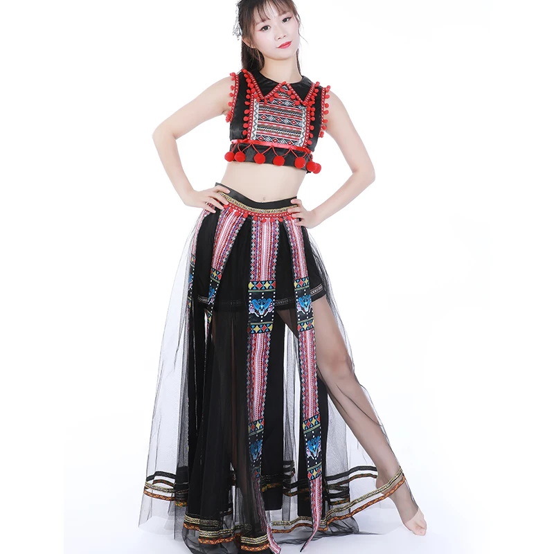 

2021 Improved Hanfu Dress Chinese Folk Dance Costumes Women Group Jazz Hip Hop Clothes Female Singer Hanfu Cosplay Costumes