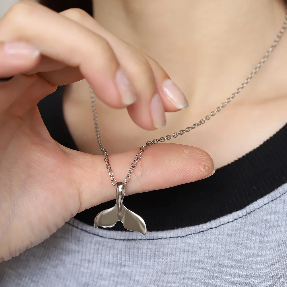 Новый дизайн животное модное женское длинное ожерелье с подвеской Кит хвост рыба