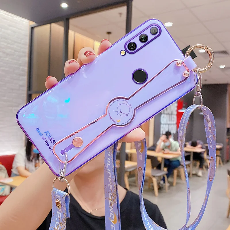 

Fashion Sling Wrist Strap Phone Holder Silicone Case For Honor 10 Lite 10i Honor10 Cover Accessory