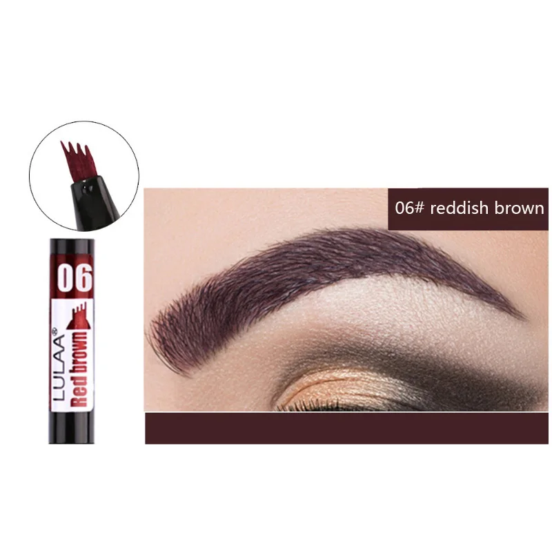 Red-brown 1 леди макияж эскиз жидкий карандаш для бровей прочный водонепроницаемый не выцветший черный коричневый глаз тату краска четыре бровей Карандаш - Цвет: Red-brown