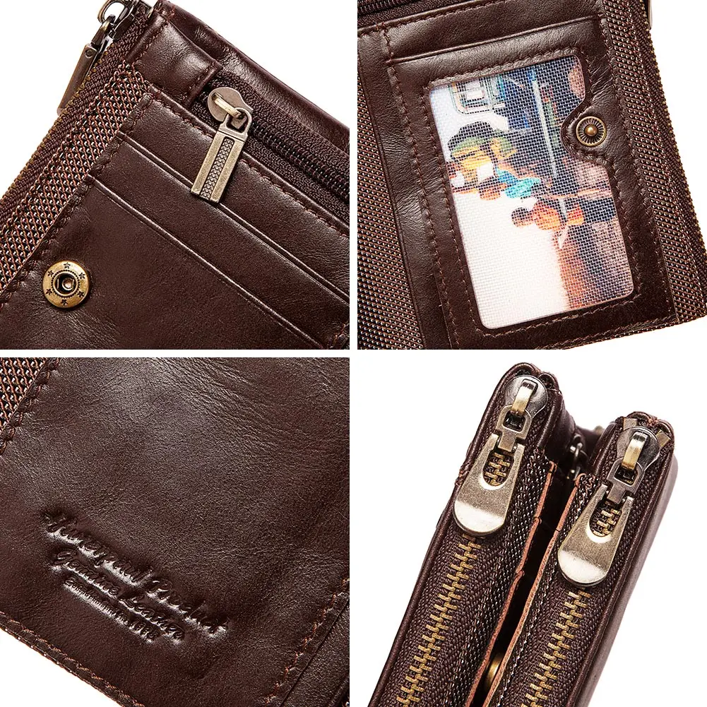 

2021 New Men Wallets Style Fashion Genuine Leather Top Quality Card Holder Classic Male Purse Zipper Brand Wallet For Men