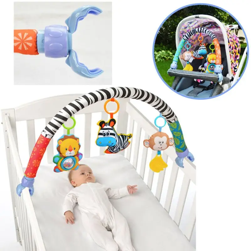 

Baby Stroller Hanging Toys Soft Plush Arch Rattles Ring Bell Infant Educational Toys Crib Accessory