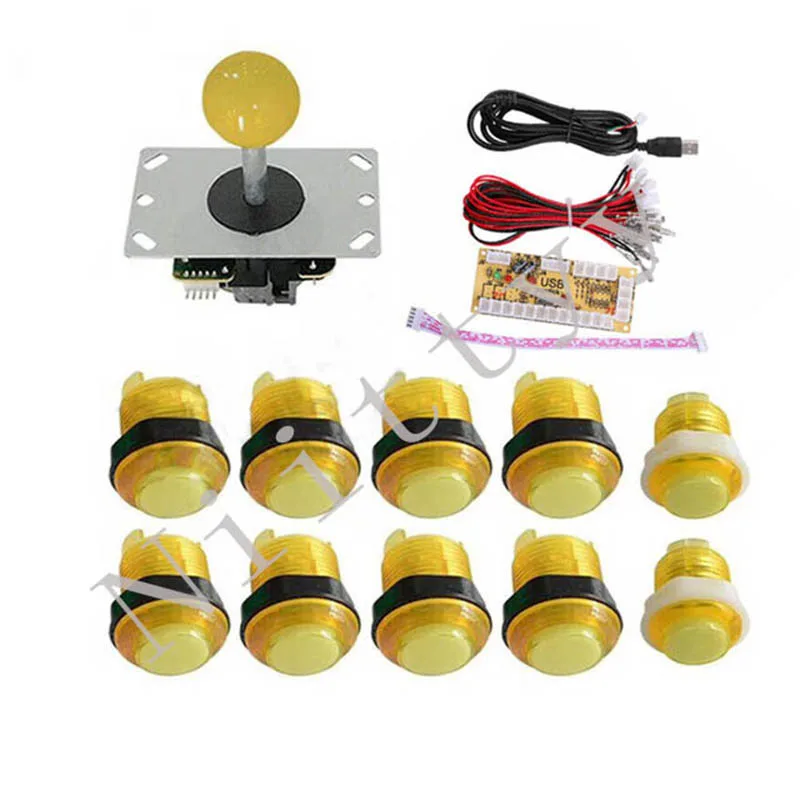 5V LED Illuminated Push Buttons Arcade DIY Kits Parts 5Pin Joystick Zero Delay USB Encoder To PC Game + 2x 24mm 8x 30mm | Спорт и