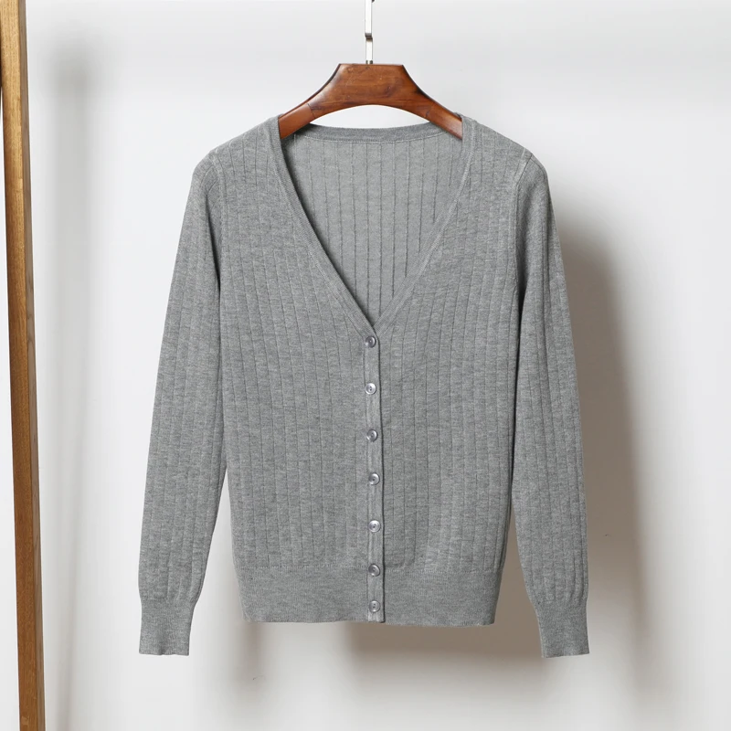 Модный Дизайн Женский вязаный кардиган с v-образным вырезом пальто длинными