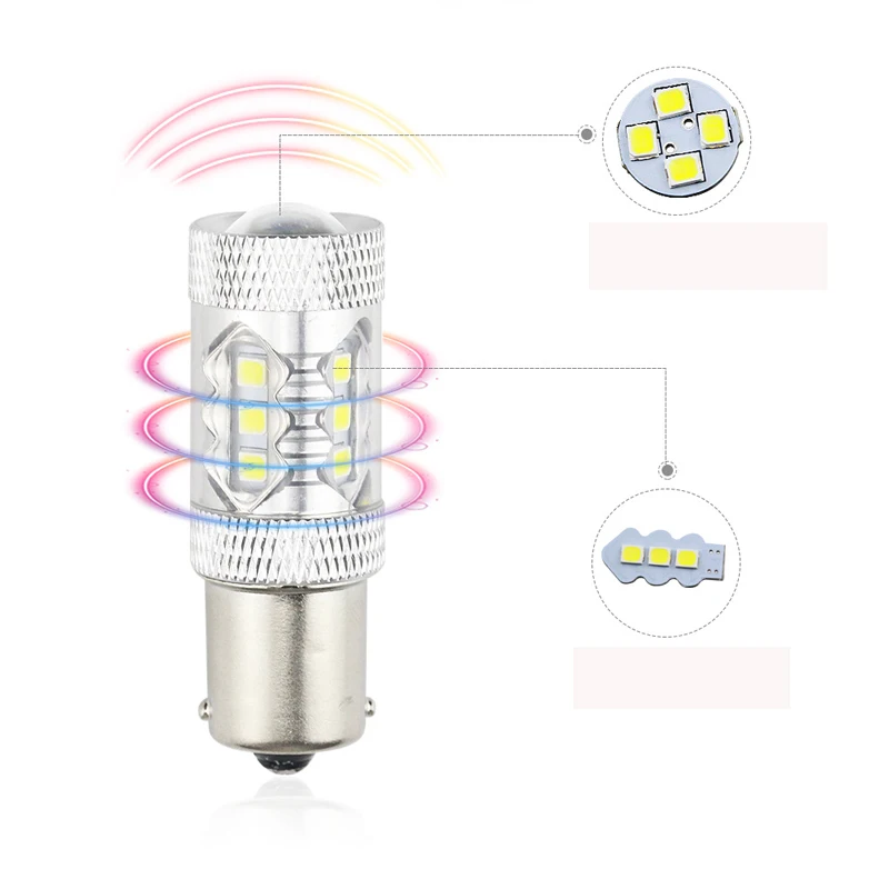 YOLU Car Led Light High Power Lights Bulb 1156 80W Reversing Lamp Backup Lamps Fog Turn Signal | Автомобили и мотоциклы