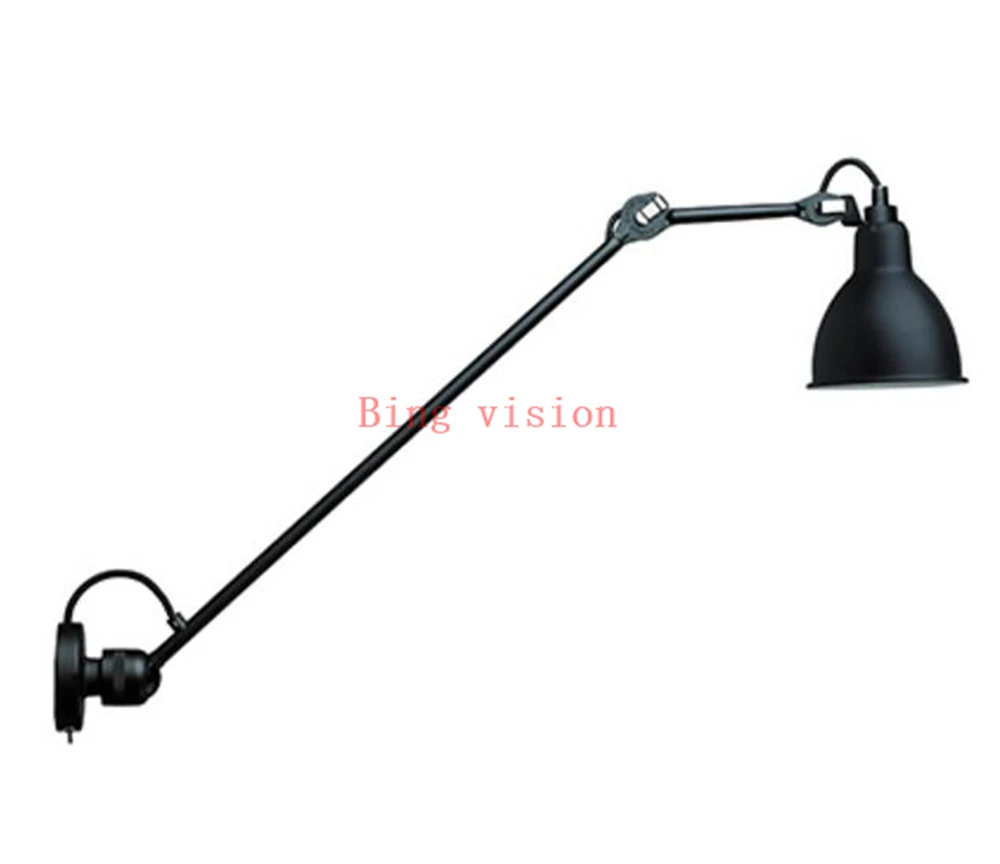 60cm black Постмодерн Простой настенный светильник скандинавский отель креативная домашняя Светодиодная лампа прикроватная лампа светильник Промышленный Декор настенное освещение 5,0 - Цвет абажура: 60cm black