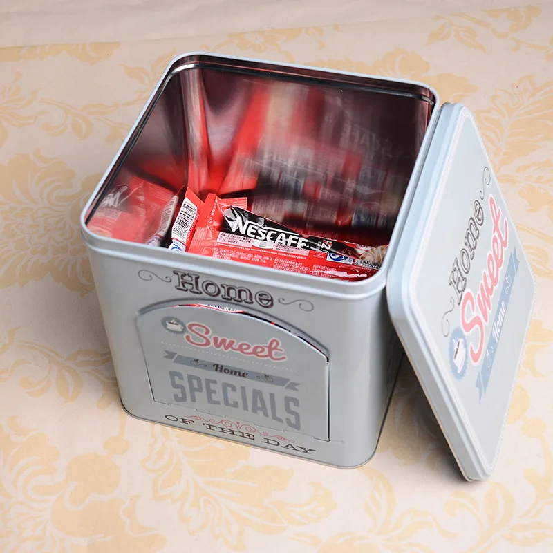 Металлическая квадратная банка для хранения классический скандинавский