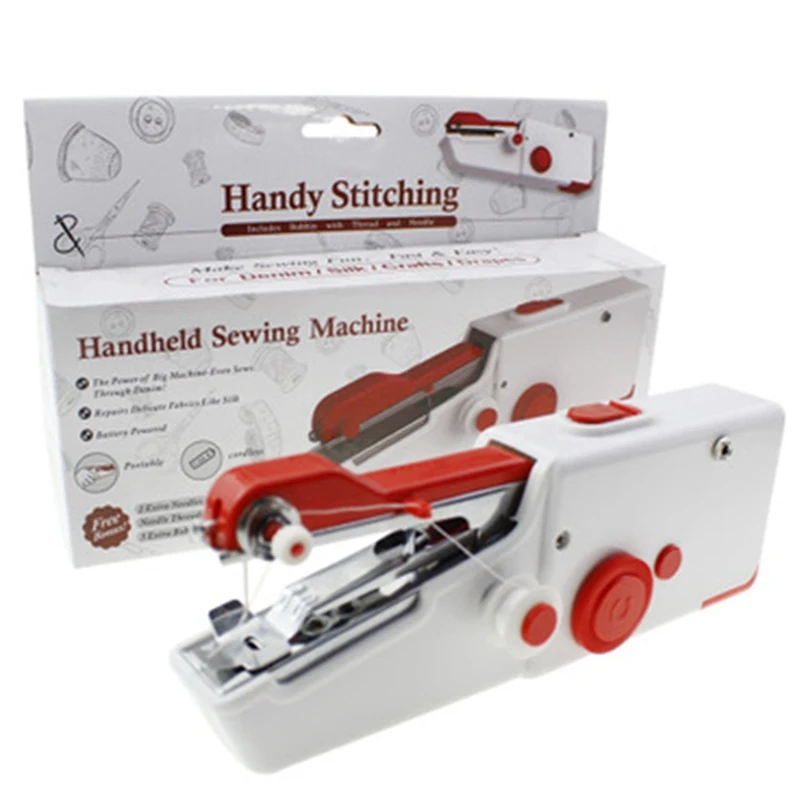 

Sewing Machine Portable Quick Hand-Held Single Stitch Handmade Handheld Stitch Sew Clothes Fabrics Home Mini DIY Tool