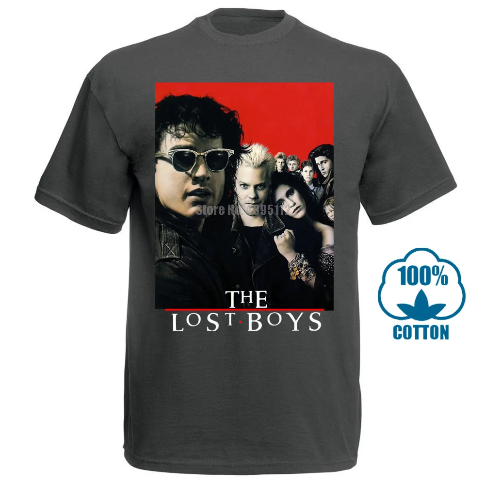 Charcoal Мужская черная футболка в винтажном стиле с принтом из фильма ужасов «The Lost Boys 80 S», новая одежда из США - Цвет: Charcoal