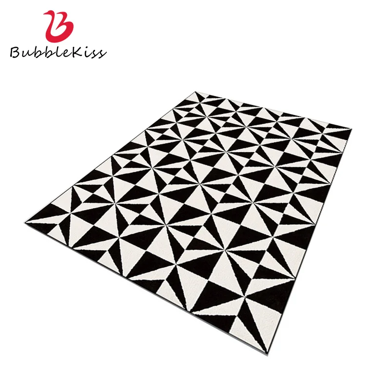 

Bubble Kiss Black White Carpets For Living Room Geometry Stitching Nordic Style Area Rugs Sofa Bedroom Home Decor Customize Mat