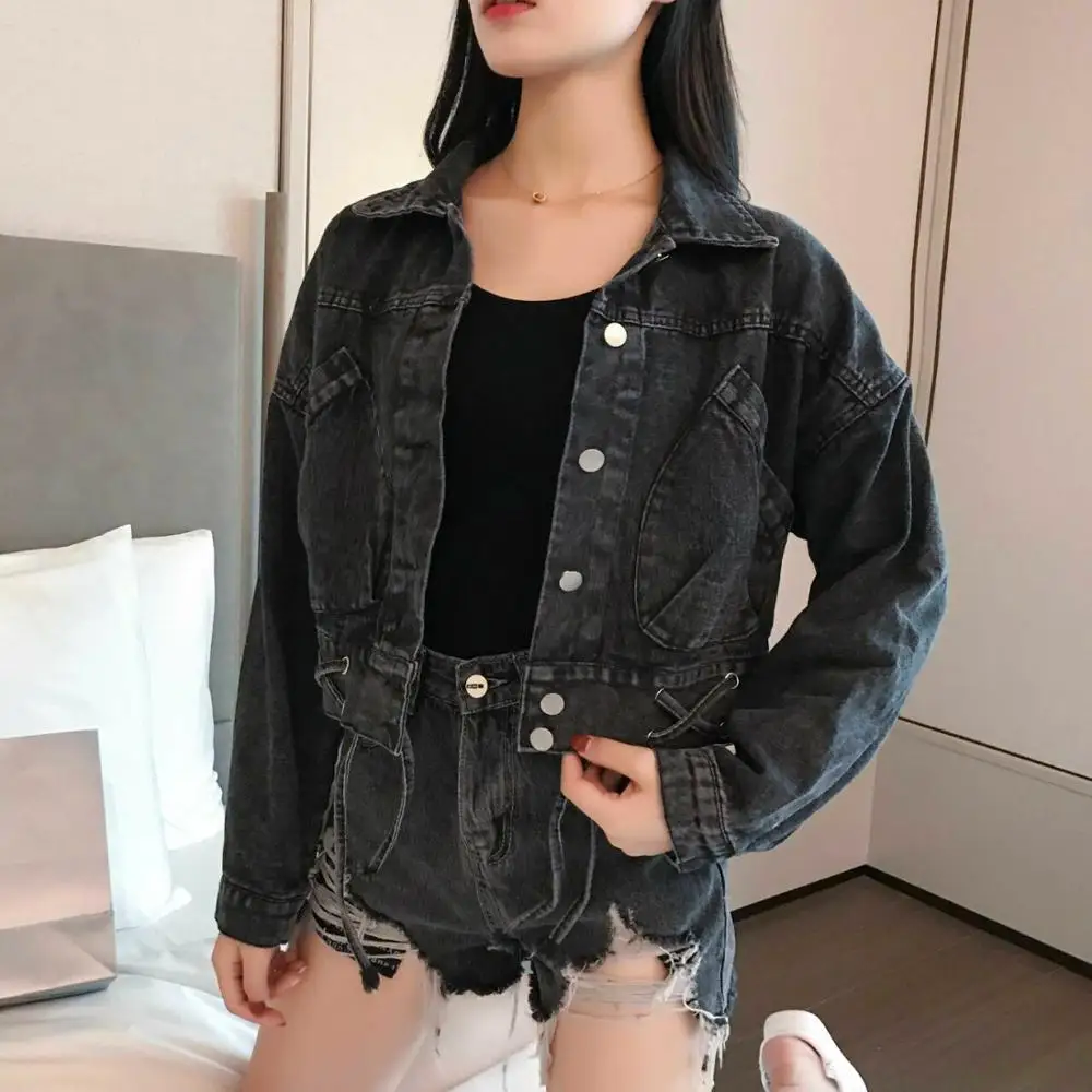Женская короткая куртка весна осень 2020 новая свободная джинсовая одежда в стиле