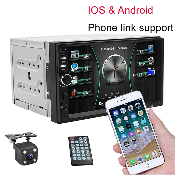 Carsanbo 7 дюймов 2 Din Bluetooth FM USB TF Auxin автомобильное радио MP4/MP5 видео плеер автомобиля стерео Зеркало Ссылка с камерой заднего вида автомобиля