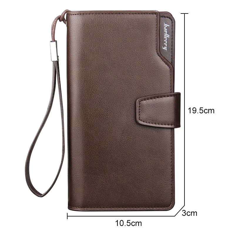 Длинный мужской кошелек из искусственной кожи известный бренд длинный держатель