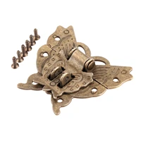 antique bronze 59x53mm butterfly hasp latch jewelry wooden box lock cabinet buckle case locks vintage furniture hardware