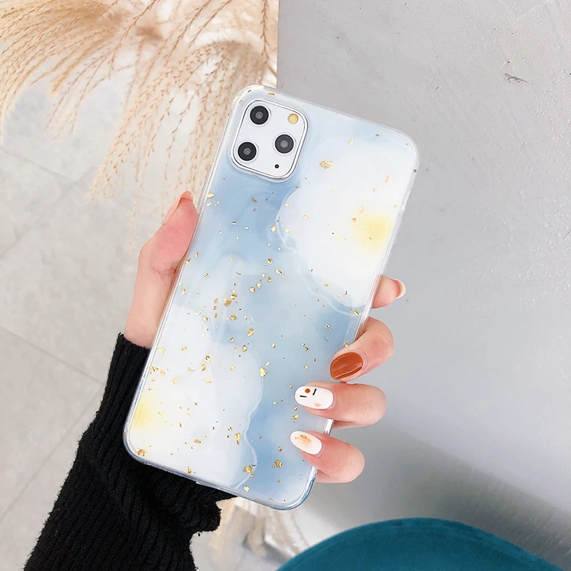 Bling Цветы с блестками мягкие чехлы для huawei P20 P30Lite Mate20 30 Pro Золотая фольга Крышка для смартфона Honor 8X9X9 10 20 Nova 3 3i 4 5