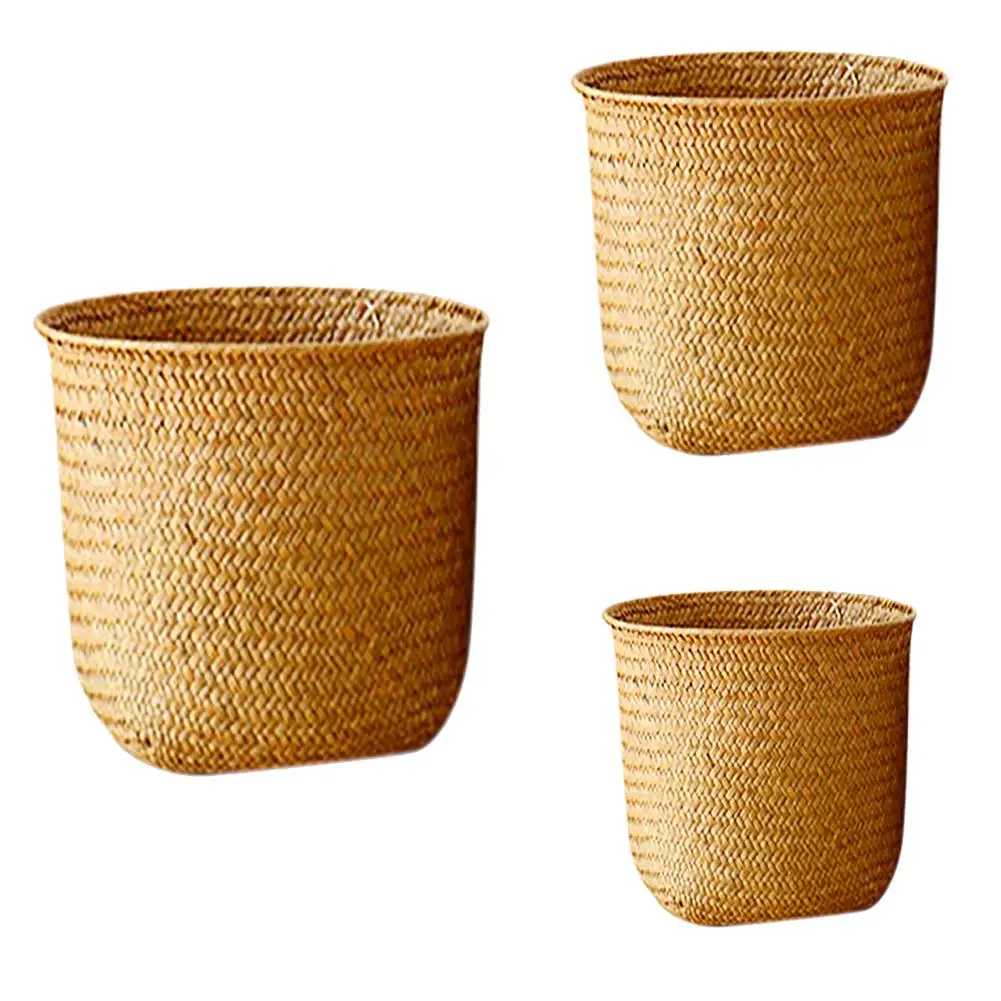 

Hand-knitted Toy Storage Basket Fruit Basket Nordic Style Plant Pot Basket Hand-woven Collapsible Flower Basket