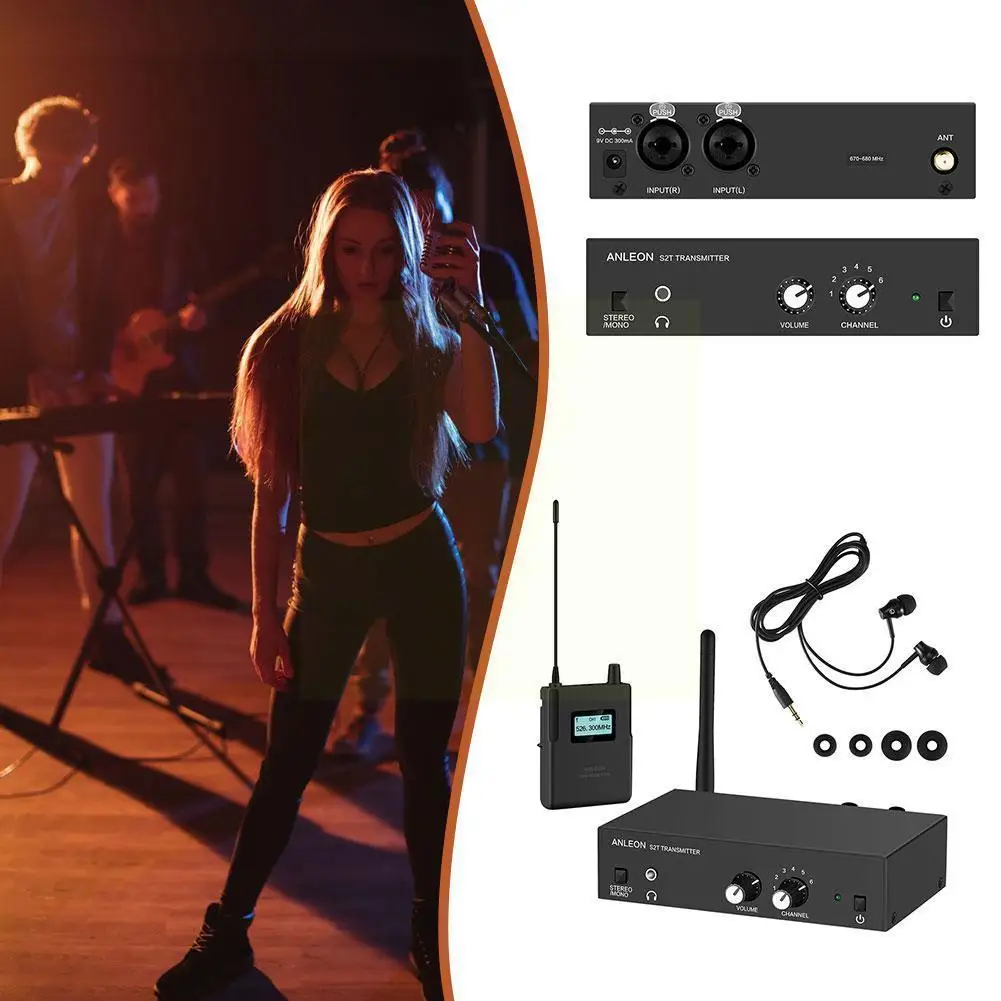 

Беспроводная внутриканальная система монитора для профессиональной сценической производительности, беспроводная система передатчика ми...