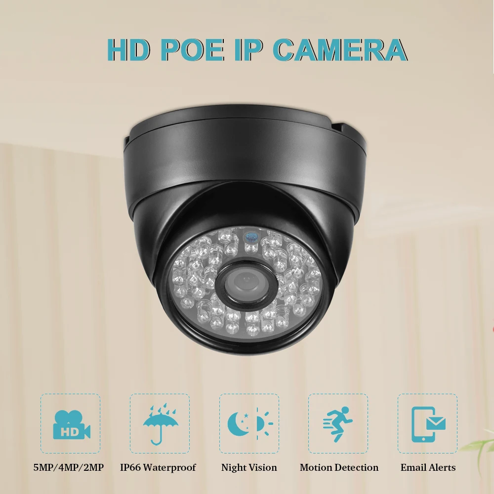 FULL HD H.264/H.265 + 5MP Hi3516EV300 аудио 48IR светодиоды водонепроницаемый ONVIF Обнаружение