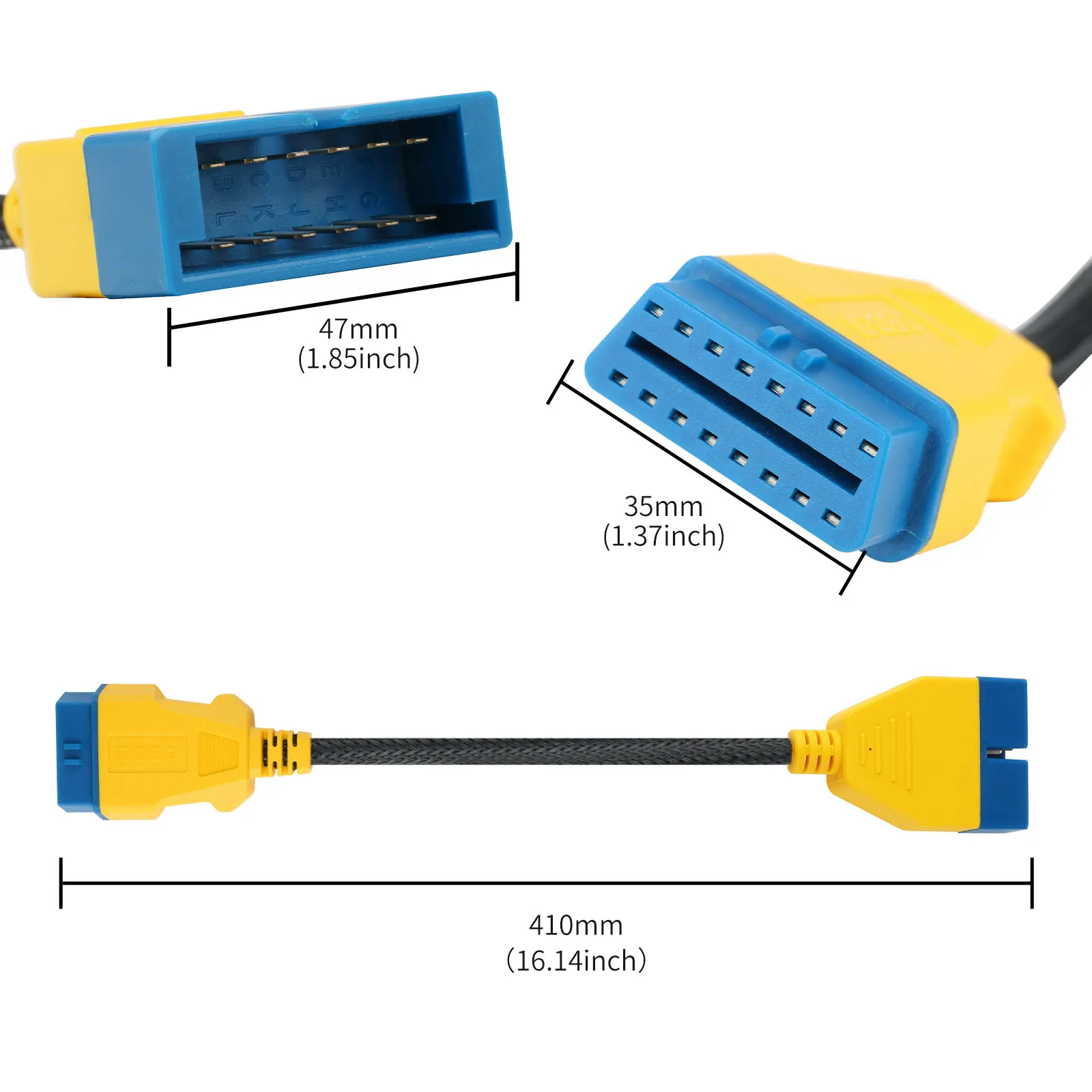 AUTOOL 41CM OBD2 Extension Cable Connector for GM 12 pin to 16pin Adapter |