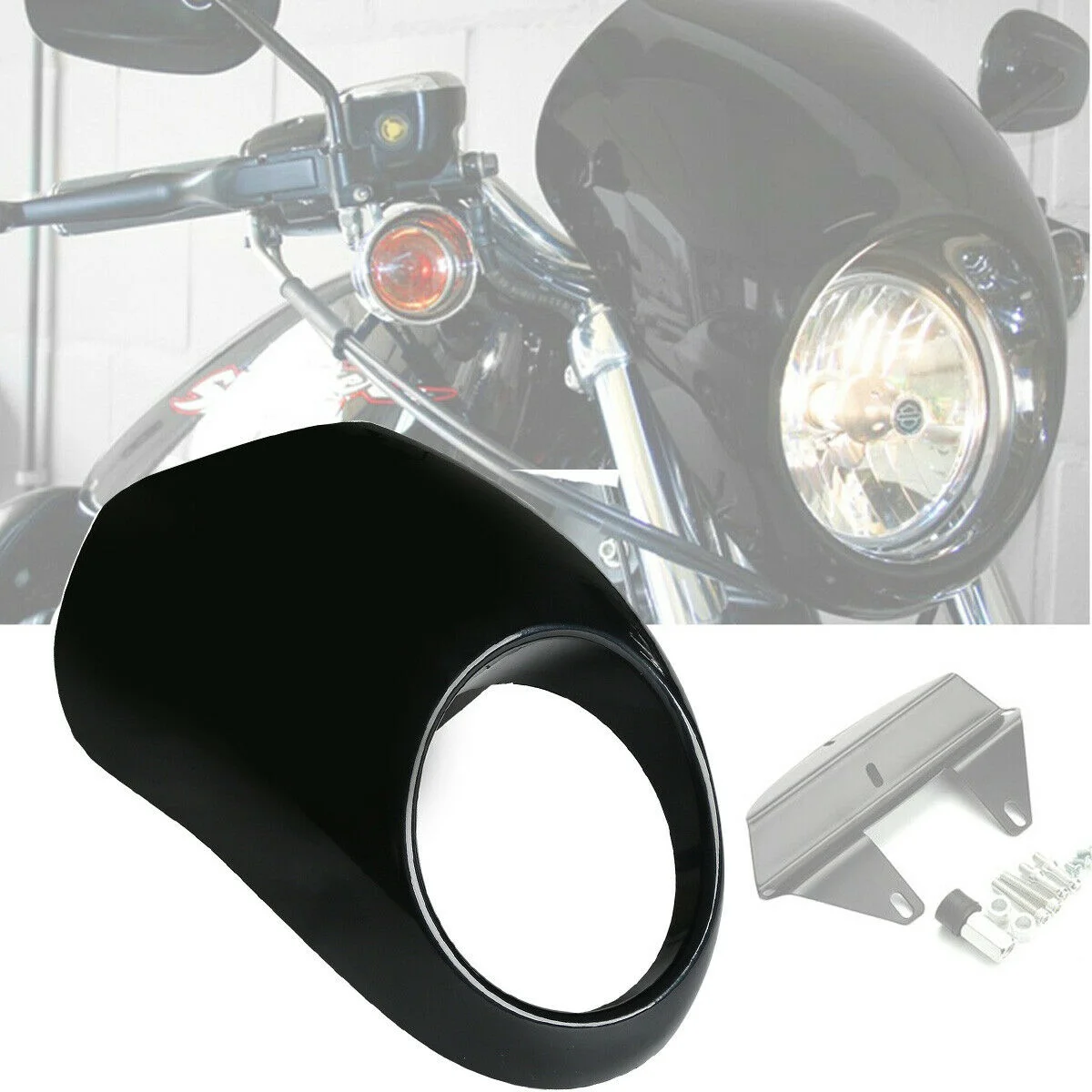 

Black Upper Headlight Fairing Mount Accessories Fits For Harley Davidson Sportster Dyna XL 1200 883 1973-2023 Motorcycle